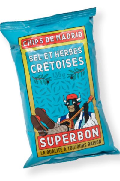 SUPERBON Chips De Madrid Sel et Herbs Cretoises 135gr