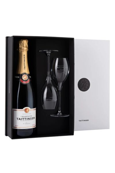 Champagne Taittinger Brut Nv 2 Glass pack